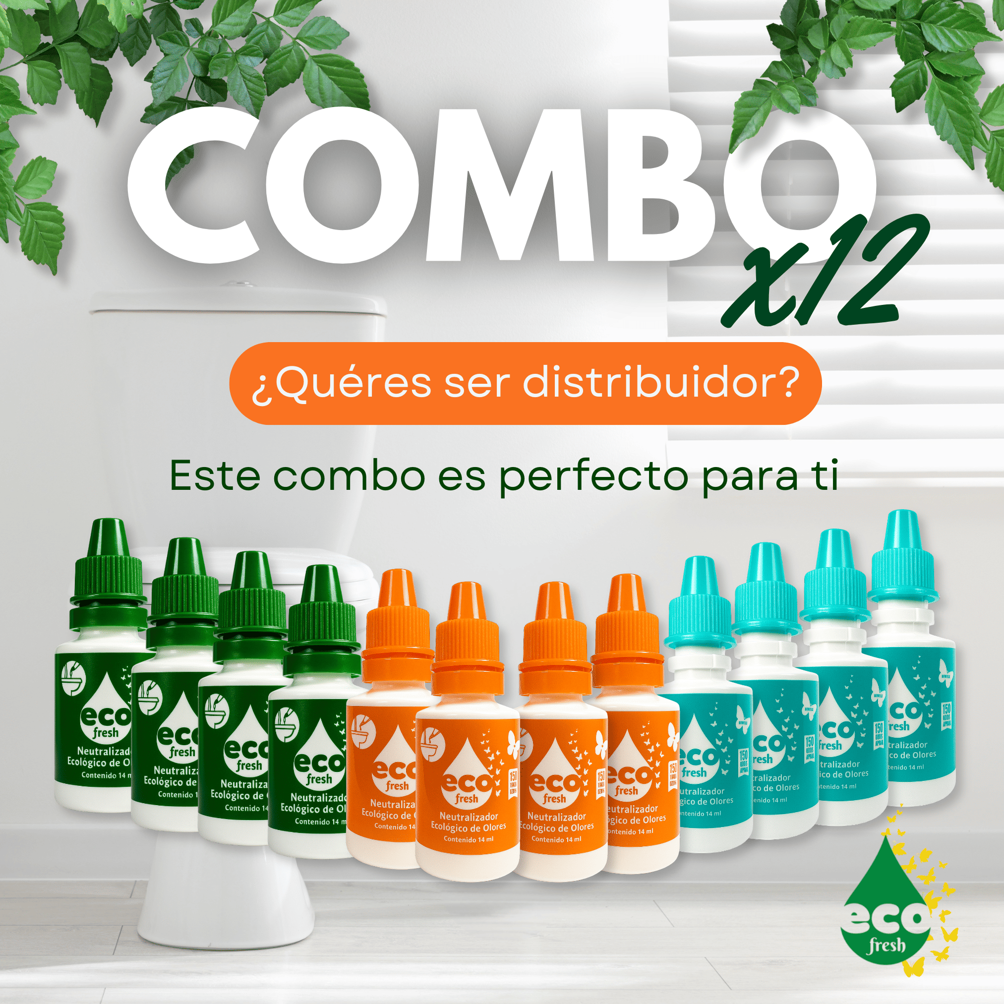 Gotero Ecofresh 14ml x 12 unidades Combo Distribuidor