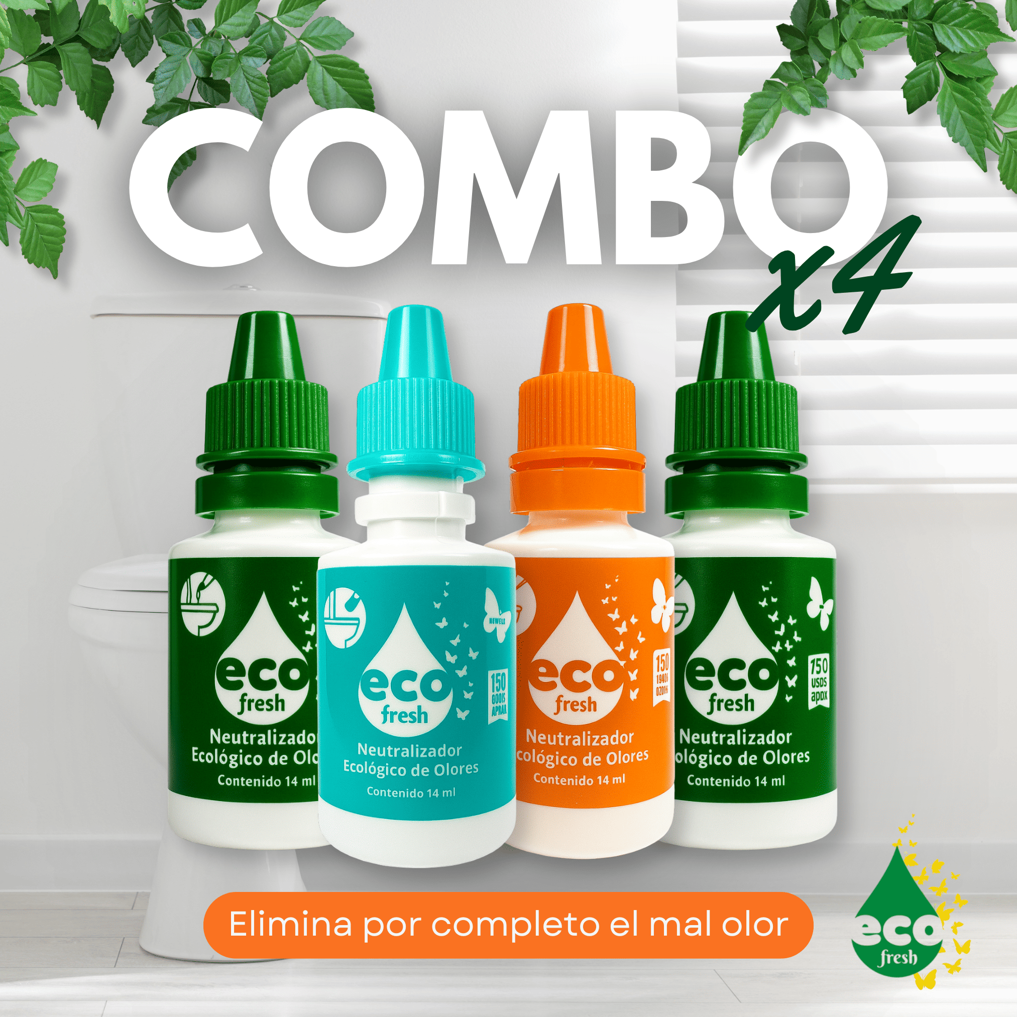 Gotero Ecofresh 14ml x 4 unidades Combo 4